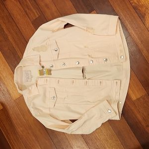 SOLD - RACHEL Rachel Roy Peach Denim Shabby Chic Jacket (M)